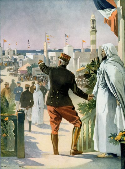 Ogólny widok wystawy francusko-marokańskiej w Casablance, z Le Monde Illustre, 22 kwietnia 1916 autorstwa French School