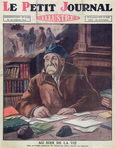 Georges Clemenceau (1841-1929) na starość, okładka Le Petit Journal 10 listopada 1929 autorstwa French School