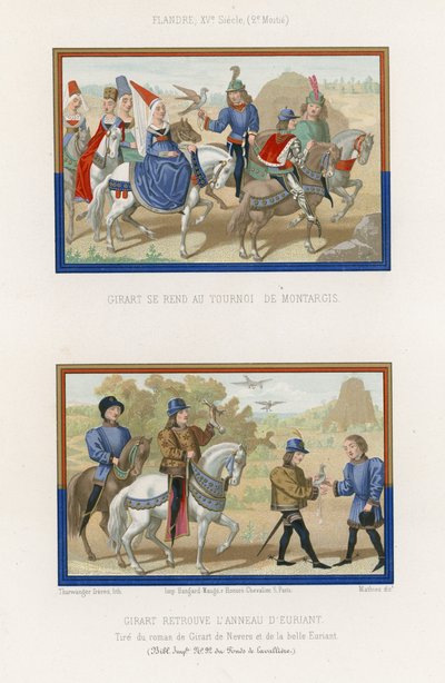 Girart jedzie na turniej w Montarcis, a Girart znajduje pierścień Euriants autorstwa French School