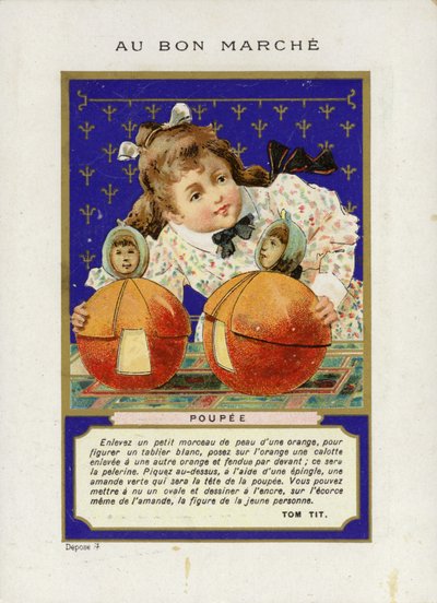 Dziewczyna bawiąca się Rolling Dolls, Poupee autorstwa French School