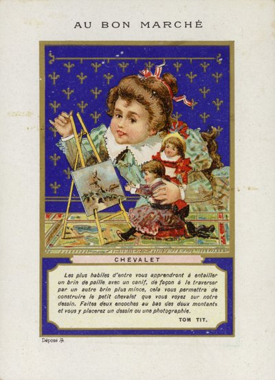 Dziewczyna bawiąca się lalkami, malująca Chevalet autorstwa French School