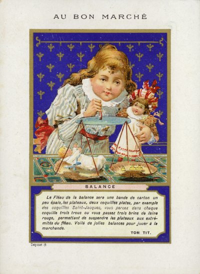 Dziewczyna bawiąca się wagami autorstwa French School