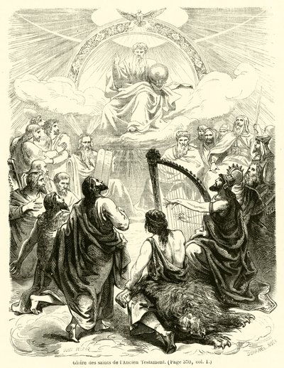 Chwała Świętych Starego Testamentu (rycina) autorstwa French School