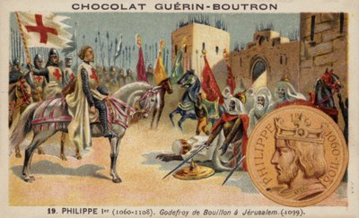 Godfrey z Bouillon w Jerozolimie autorstwa French School