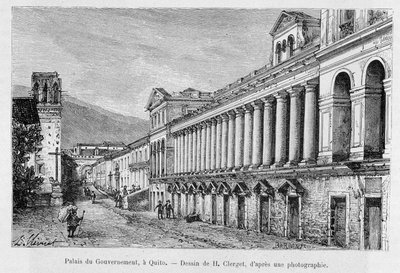 Pałac Rządowy w Quito, Ekwador - w cyklu „Dookoła świata”” II sem. 1883. autorstwa French School