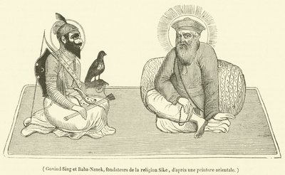Govind Sing et Baba-Nanek, założyciele religii Sike (rytownictwo) autorstwa French School