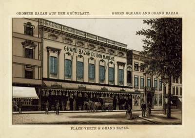 Kryty Bazar, Plac Zielony, Antwerpia (chromolitho) autorstwa French School