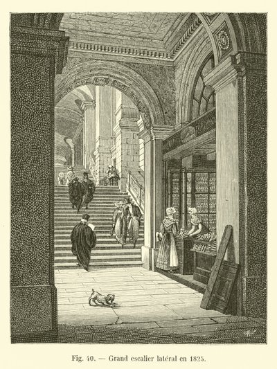 Duże boczne schody w 1825 autorstwa French School