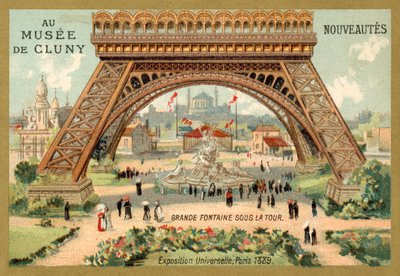 Wielka fontanna pod wieżą Eiffla, Exposition Universelle, Paryż autorstwa French School