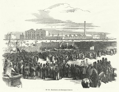 Świetne spotkanie, jeśli Chartists na Kennington Common, Londyn autorstwa French School