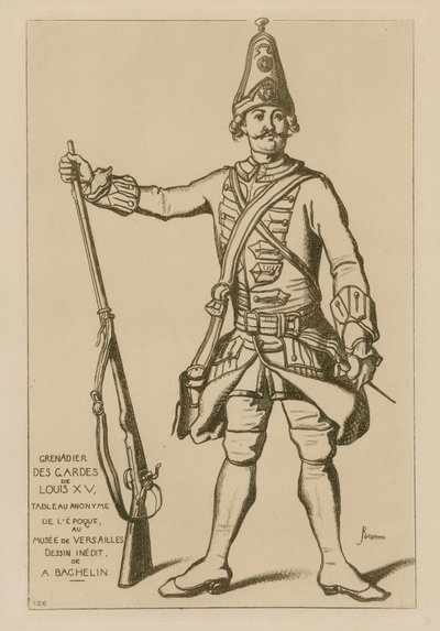 Grenadier gwardii Ludwika XV autorstwa French School