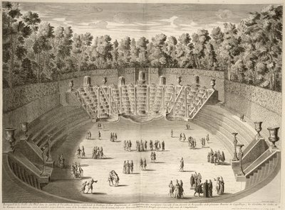 Gaj Salle du Bal, Wersal, z planów, profili i elewacji miast i pałaców wersalskich, ryty przez Lucasa, opublikowany ok. 1715 autorstwa French School