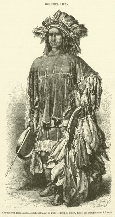 Wojownik Lipan, który zginął w walce w Meksyku, 1842 (rycina) autorstwa French School