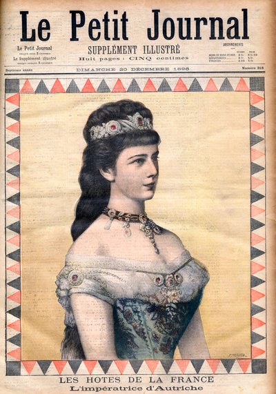 Goście z Francji: Cesarzowa Elżbieta (Sissi), małżonka Franciszka Józefa I z Austrii w „Le Petit Journal” 20 grudnia 1896 (rycina) autorstwa French School