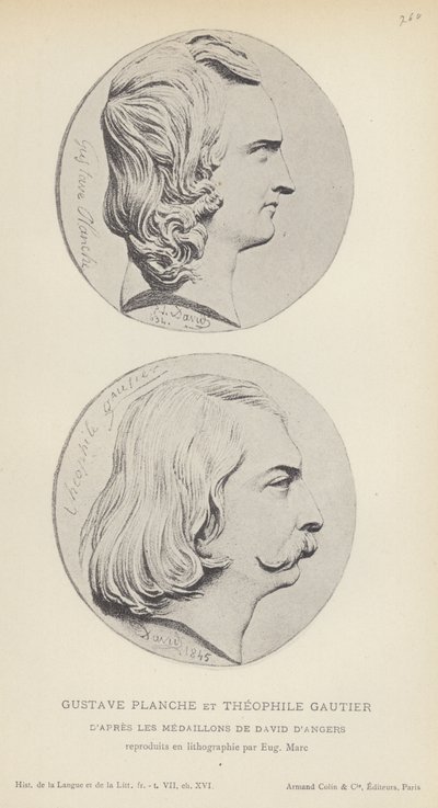 Gustave Planche i Teofil Gautier (lito) autorstwa French School