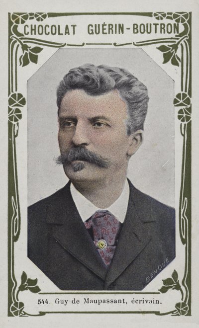 Guy de Maupassant, pisarz (kolorowe zdjęcie) autorstwa French School