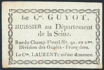 Guyot, komornik, karta handlowa autorstwa French School
