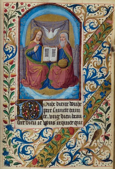 H/L-3-3 os. 153r Trójca Święta, z Księgi Godzin, Korzystanie z Paryża, poł. XV w. autorstwa French School