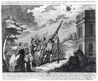 Kometa Halleya obserwowana w 1759 przez Cassini III (1714-84) autorstwa French School