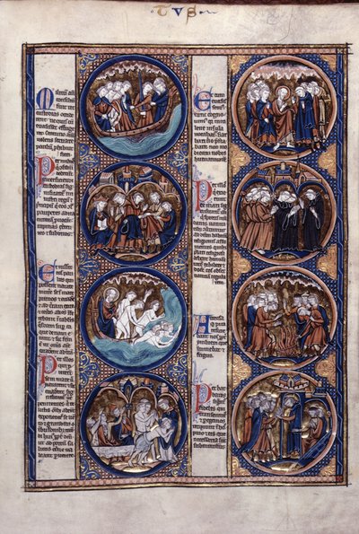 Harley 1527, f.91 Wrak statku św. Pawła (welum) autorstwa French School