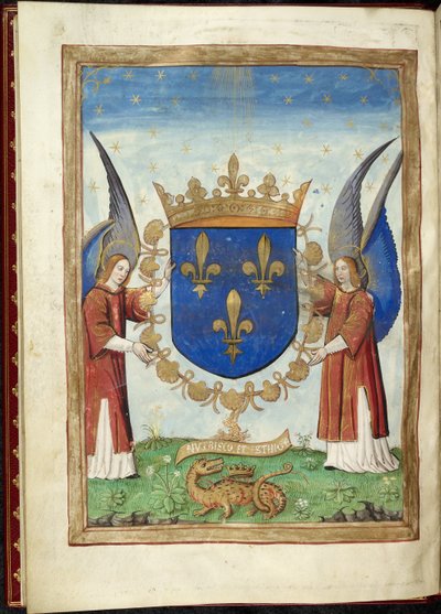 Harley 4939 fa. 6v, karta herbowa z Historii wojen rzymskich, autorstwa Appiana, ok. 1515-17 (welum) autorstwa French School
