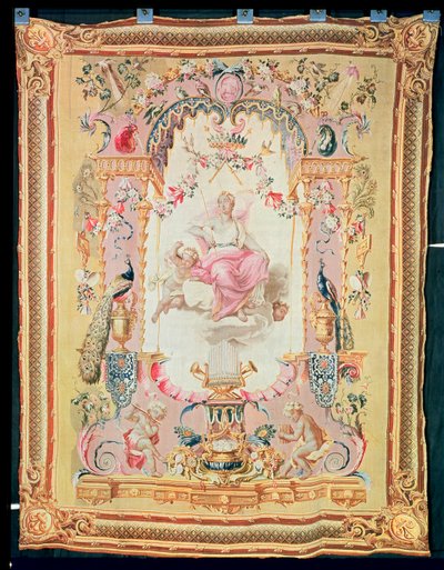 Harmonia i Juno: z Triumfu Bogów, gobelin Gobelins, 1699 autorstwa French School