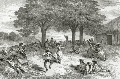 Żniwa koki, Peru, ilustracja z magazynu Le Tour du Monde, 1877 autorstwa French School