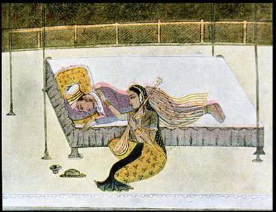 Bez muzyki jest niczym, ilustracja do „Nocy arabskich”, 1895 (kolorystyka) autorstwa French School