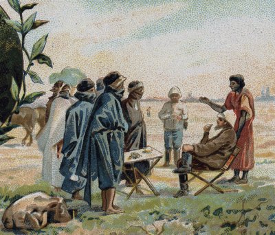 Henri Duveyrier, francuski geograf i podróżnik (1840-1892), rozmawiający z Touareg d