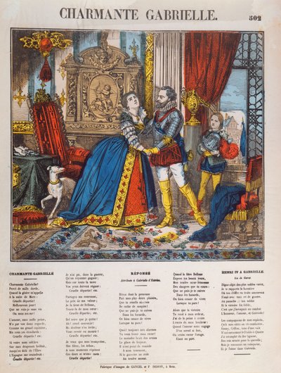 Henryk IV (1553-1610), król Francji i jego pani Gabrielle dEstrees (1573-99) autorstwa French School