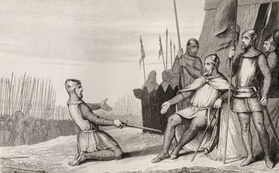 Henryk I (1008-60) ułaskawia swojego brata Roberta-Le-Vieux, z "Histoire de France" Colarta, opublikowanej ok. 1840 r. autorstwa French School