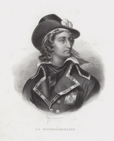 Henri de la Rochejaquelein , francuski rojalista generał buntu Wandei autorstwa French School