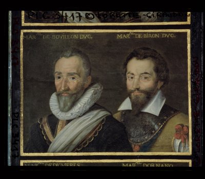 Henri de la Tour dAuvergne (1555-1623) Książę Bouillon i Charles de Gontaut (1562-1602) Książę Biron, 1617-38 autorstwa French School