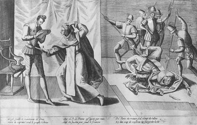 Henryk III Francji zamordowany przez Jacques Clement, 1 sierpnia 1589 autorstwa French School