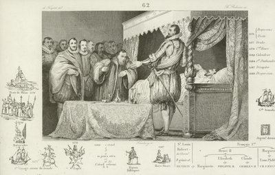 Henryk III Francji na łożu śmierci, 1589 autorstwa French School