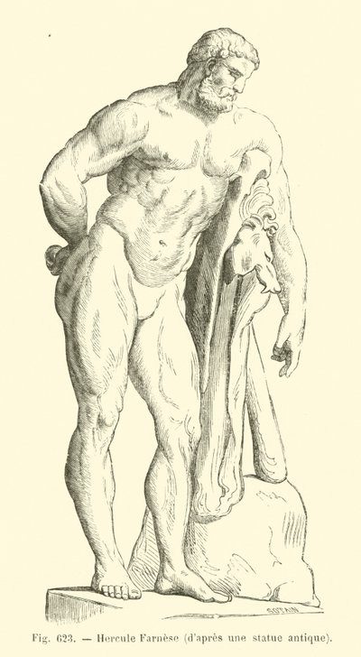 Herkules Farnese (grafika) autorstwa French School