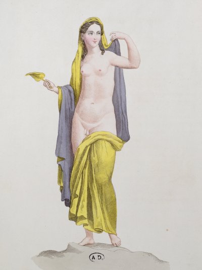 Hermafrodyta, z fresku pompejańskiego, ok. 1800 autorstwa French School