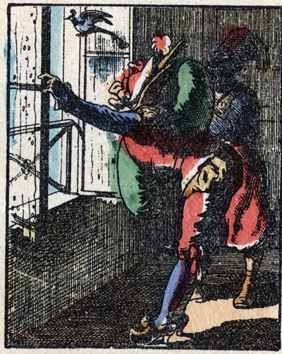 Historia dr Pulcinelli (Polichinelle). Drzeworyt Imaging Pellerin - Epinal, sd. Koniec XIX wieku. autorstwa French School