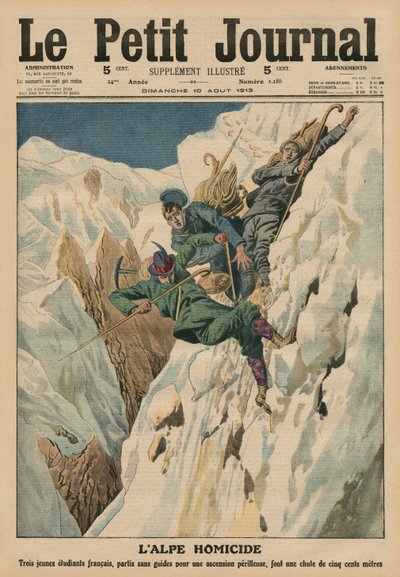 Morderczy Alp, ilustracja na okładce z „Le Petit Journal”, dodatek illustre, 10.08.1913 r. autorstwa French School