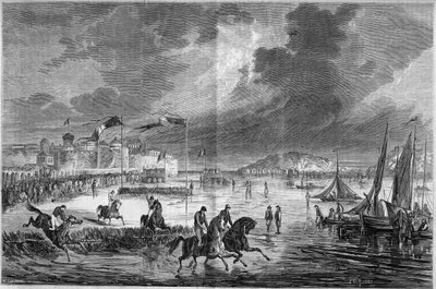 Jazda konna: duże derby Zachodu na plaży Saint Malo (Saint-Malo), Ille i Vilaine (35) autorstwa French School