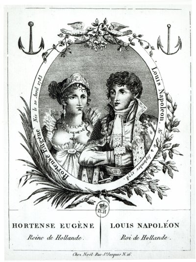 Hortense de Beauharnais (1783-1837) i Ludwik Napoleon Bonaparte (1778-1846) autorstwa French School