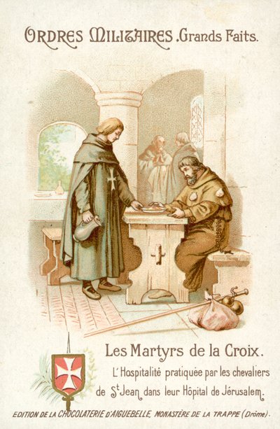 Gościnność świadczona przez Rycerzy św. Jana w Jerozolimie (chromolitho) autorstwa French School