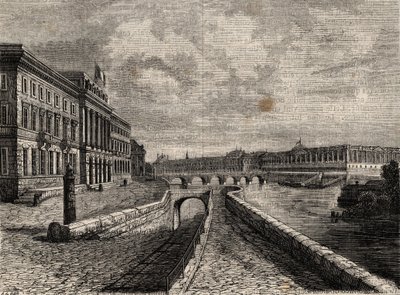 Hotel de la Monnaie - Grawerowanie w „Historia fizyczna, obywatelska i moralna Paryża: od najdawniejszych czasów historycznych do współczesności” Jacques Antoine Dulaure autorstwa French School