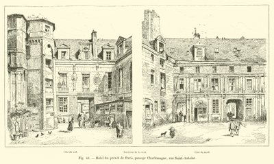 Hotel du prevot w Paryżu, pasaż Charlemagne, rue Saint-Antoine autorstwa French School