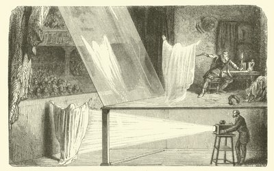 Jak zrobić duchy w teatrze (grawerowanie) autorstwa French School
