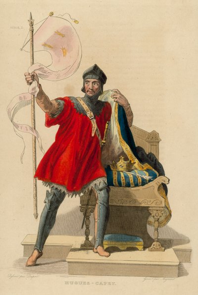 Hugues-Capet (kolorowy grawerunek) autorstwa French School