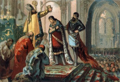 Hugues Capet, król Francji od 987 do 996, uczynił swojego syna, przyszłego Roberta II Pobożnego (972 - 1031), poświęconego przez Adalberona (około 925-990), archeweka Reims, do Cathedrale d