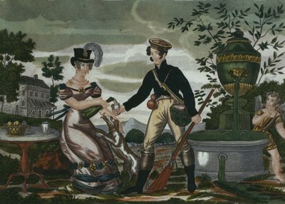 Spotkanie myśliwskie, tablica 2, pocz. XIX w. (kolor grawerunek) autorstwa French School
