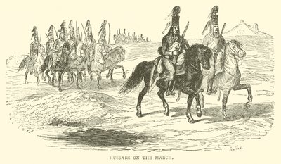 Hussars w marszu (rycina) autorstwa French School