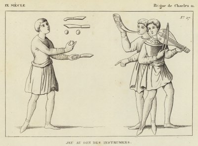 IX wiek, Panowanie Karola II, Gra przy dźwiękach instrumentów (grafika) autorstwa French School